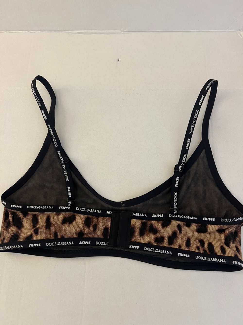 Skims Dolce & Gabbana Leopard Print Scoop Neck Bralette in Brown and Black - Picture 6 of 9